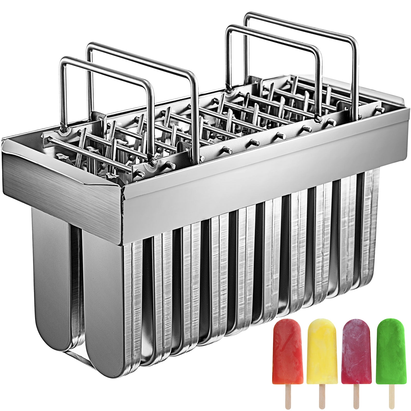 20pcs Stainless Steel Molds for Ice Lolly Popsicle Ice Cream Pops Bars Type 2 