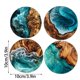 thumbnail image 3 of Juego de 4 piezas para posavasos de madera, alfombra de vasos de madera Ocean & Tropical, montañas rusas de madera termoaislantes, protección de mesa cuadrada multicolor de 10x10 cm, 3 of 6