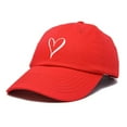 thumbnail image 4 of DALIX Hand Drawn Heart Hat Womens Embroidered Baseball Cap in Red, 4 of 6