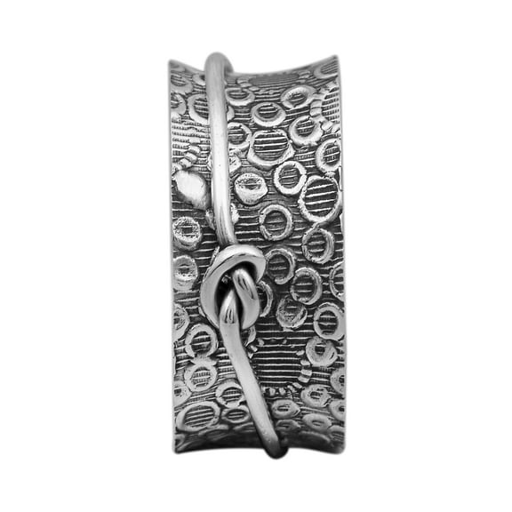 Love Knot Texture Design Meditation Anxiety 925 Silver Spinner Unisex Band