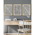 thumbnail image 4 of SHENIFY Mid-Century Modern Wall Art Minimalist Abstract Boho Black Line Wall Decor Geometric Artwork Kitchen Dining Room 11x14in3pcs Natural Framed, 4 of 5