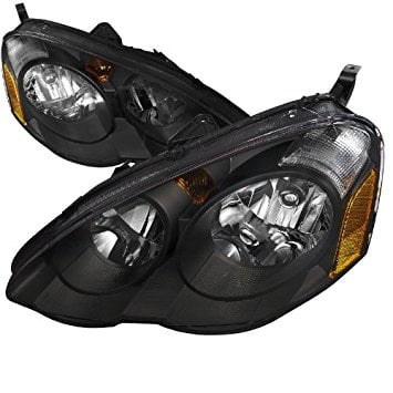 - Spec-D Tuning 2LH-RSX02JM-RS Acura Rsx Jdm Black Dc5 Oem Diamond Head Lights Lamps
