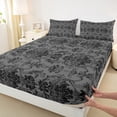thumbnail image 3 of Castle Fairy Luxury Vintage Damask Queen Sheet Sets,Bohemian Chic Floral Bed Set, 3 of 7
