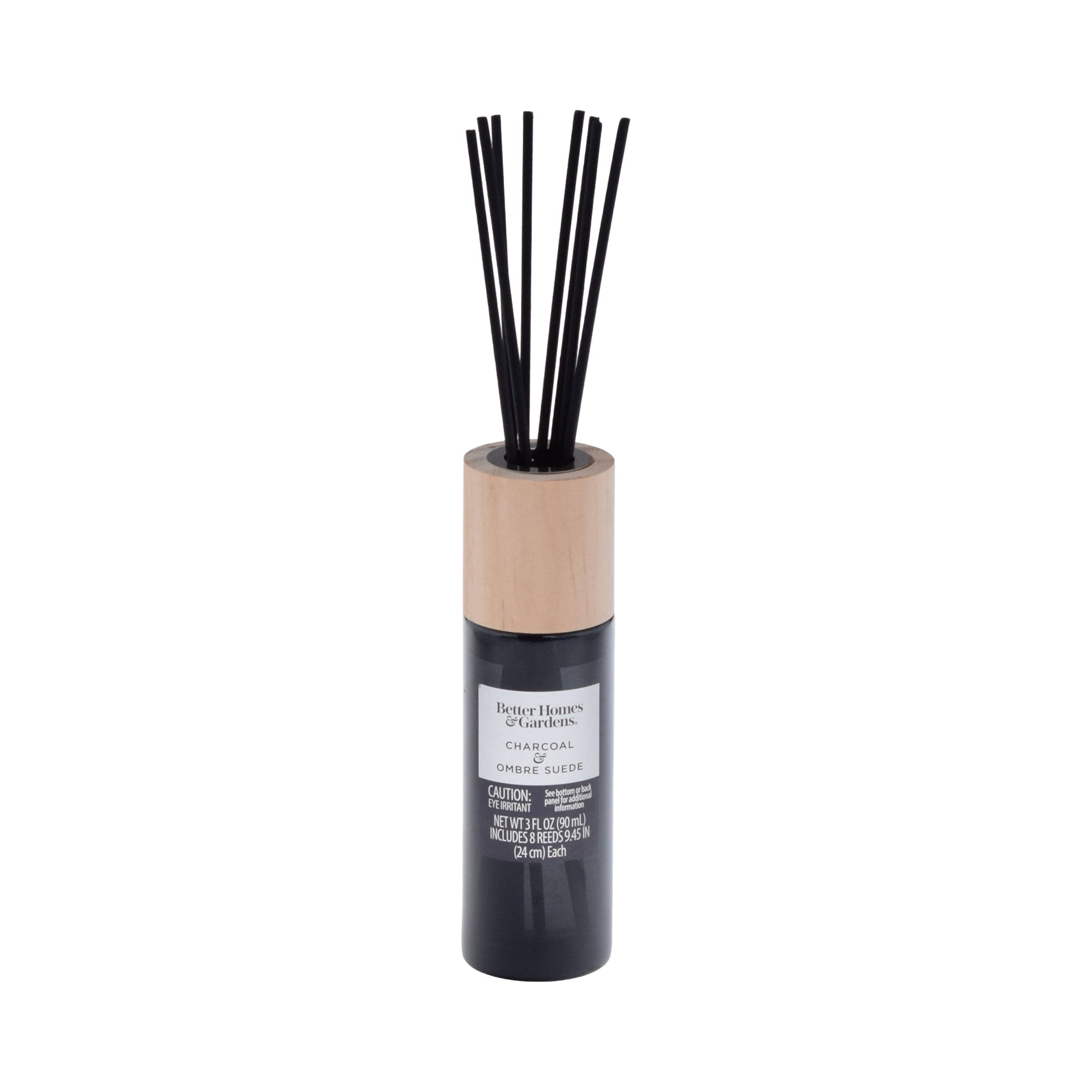 Better Homes & Gardens Charcoal & Ombre Suede Scented Reed Diffuser 3 Fl Oz (90 mL) with 8 Synthetic Reeds