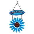 thumbnail image 3 of Flor colgante de pared de hierro metálico, cartel de bienvenida para puerta dentera, licencia de porche, casa de vacaciones, hogar, exterior, decoració Azul perfecl Cartel de bienvenida, 3 of 8
