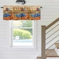 thumbnail image 5 of Kitchen Valances for Window, Autumn Watercolor Orange Pumpkin Truck Farmhouses Light Filtering Rod Pocket Valance Curtain, Vintage Farm Short Curtains Window Topper for Bedroom 42x12in, 5 of 9