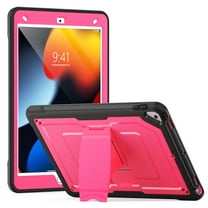 ShieldFlex for iPad 9th Generation Case with Pencil Holder, Heavy Duty Shockproof Rugged Stand Cover for iPad 10.2" 9th/8th/7th Generation (2021/2020/2019),Rose