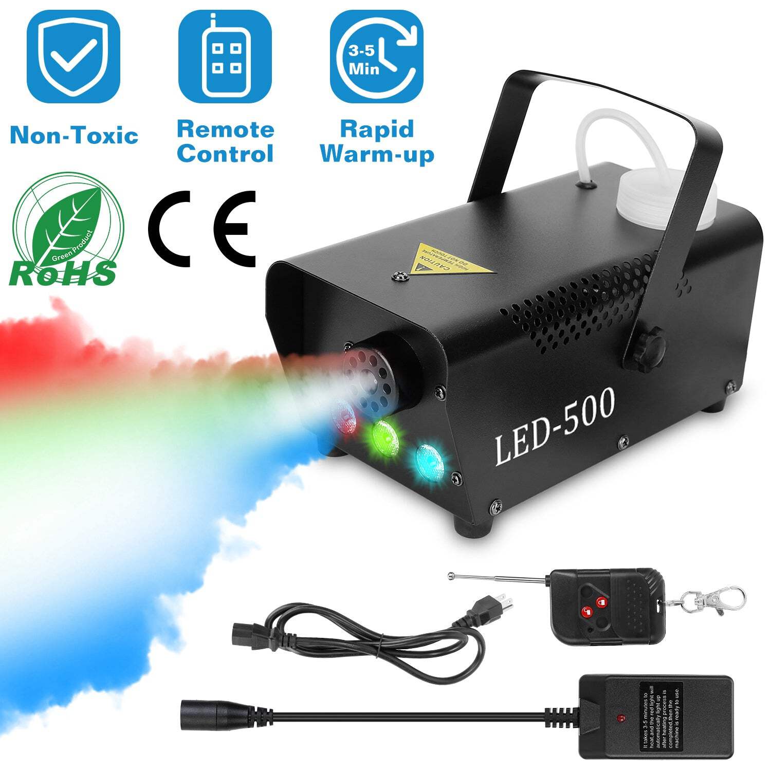 RGB LED Smoke Fog Machine with Remote Control, 400W