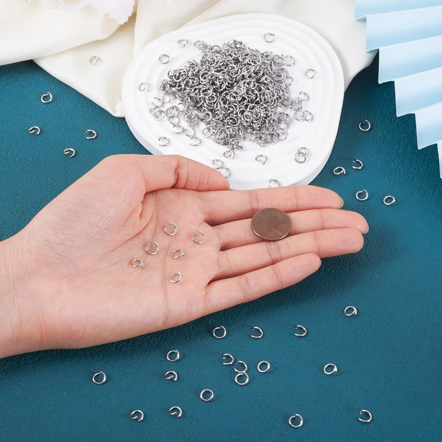 1000Pcs Stainless Steel Open Jump Rings 6mm Tiny Round 1mm Thick Connector Rings For Jewelry Making