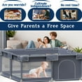 thumbnail image 2 of Baby Playpen Jaobeem con alfombrilla impermeable para bebés y niños pequeños, 2 of 7