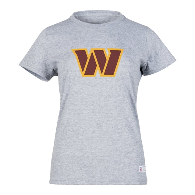 NFL Playera Aficionado Básica Washington Commanders Gris para Mujer, Talla Extra Grande