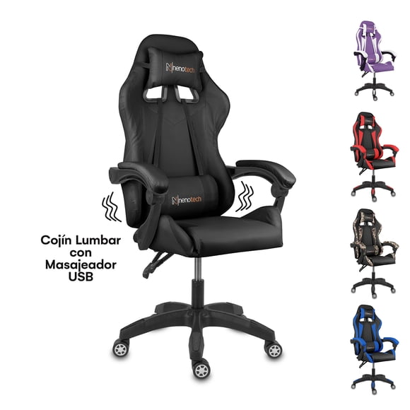 Silla Gamer Ergonómica Nenotech Max Reclinable Black