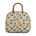 thumbnail image 2 of Womens LightBeige Cartoon Dinosaurs Plants Pattern Lunch Box for Work,Insulated Lunch Bag for Women,Loncheras Para Mujer,Leakproof Adult Lunch Bag for Work,Beach,Travel,Picnic,Camping, 2 of 7