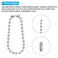 thumbnail image 3 of Cadena de cuentas de bola Uxcell, cadenas de collar de cuentas de 4 pulgadas, 2.4 mm/0.1 pulgadas para hacer joyas, paquete de 100 (plata), 3 of 6