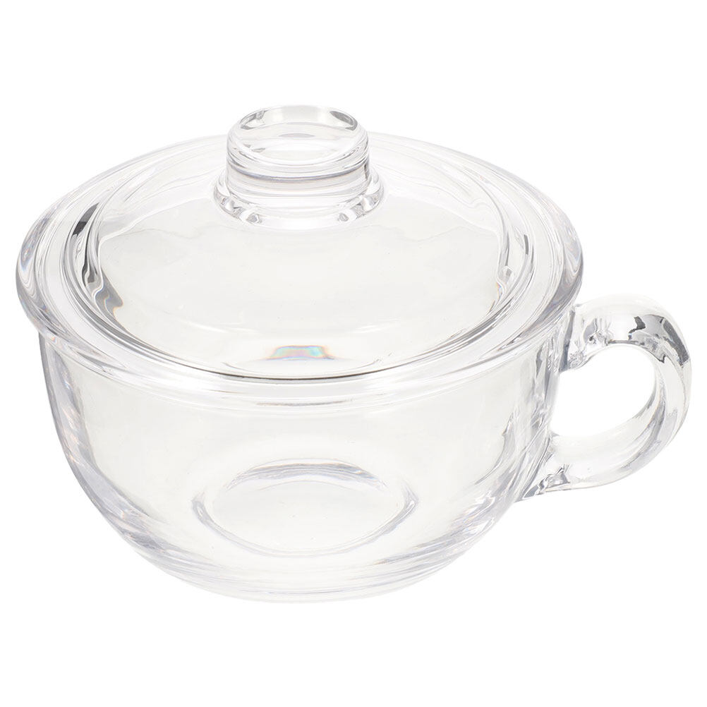 Glass Cereal Bowl Glass Soup Bowl with Handle Clear Small Bowl with Lid