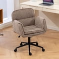 thumbnail image 4 of S-HOME Ergonomic Desk Chair with 5-Gear Adjustable Armrests and Swivel Function for Home and Office Spaces, Brown Teddy fleece, 4 of 17