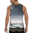 thumbnail image 3 of Gaeub 3d Lighthouse in the Surf Men's Athletic Tank Top, Workout Sleeveless Shirts, Running Tank Tops for Gym, Running, Training - Large, 3 of 9