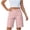 ADE32-Pink, variant on Cargo Shorts Women Button Down Knee Length Bermuda Shorts Pockets Summer Casual High Waisted Short Pants Pink L