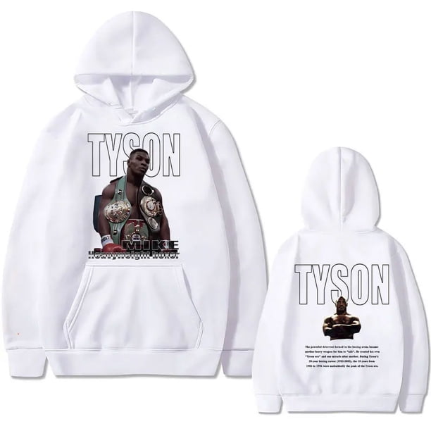 Sudadera con capucha con estampado de doble cara para hombre y mujer, ropa de calle masculina de gran tamaño con estampado de King Mike Tyson, Estilo Vintage e informal