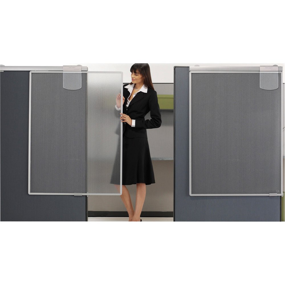 Quartet Workstation Sliding Privacy Screen, Silver
