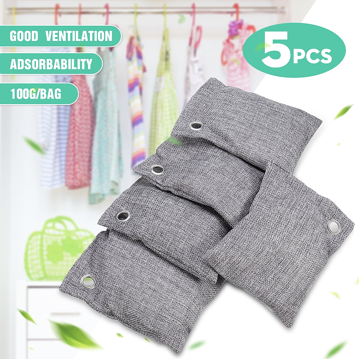 20 Pack Activated Bamboo Charcoal All Natural Air Freshener Eco