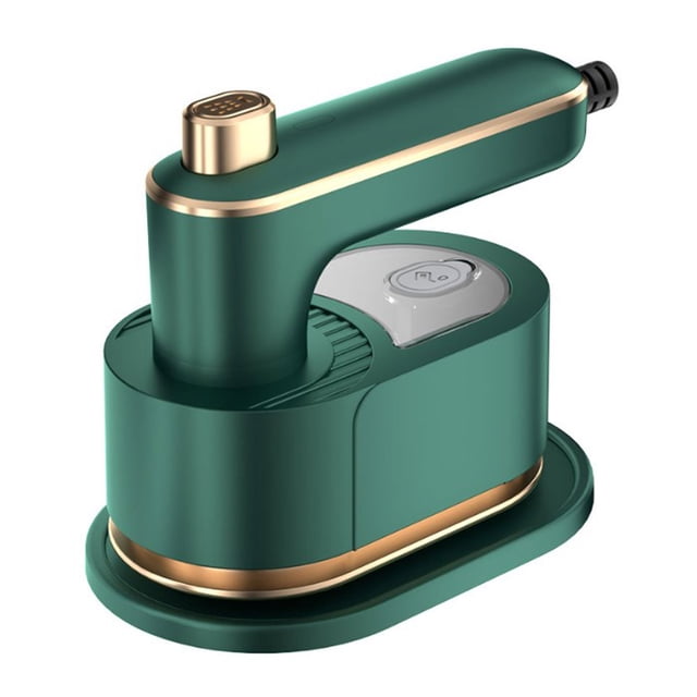 Plancha eléctrica de mano (estándar verde de EE. UU.), vaporizador de ropa portátil pequeño, giratorio y plegable, miniherramienta de planchado de viaje.