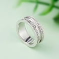 thumbnail image 3 of Blue Jewel 14K White Gold Plated Wedding Anniversary Rings - 1.6 Ct Oval Cut Lab Created Diamond Rings for Women's - Stackable Mountain Diamond Ring - Silver Diamond Beautiful Special Occasion Rings, 3 of 8