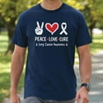 thumbnail image 2 of Peace Love Cure Lung Cancer Awareness Tee — Support & Solidarity Graphic Shirt, Gift for Warriors & Survivors, 2 of 5