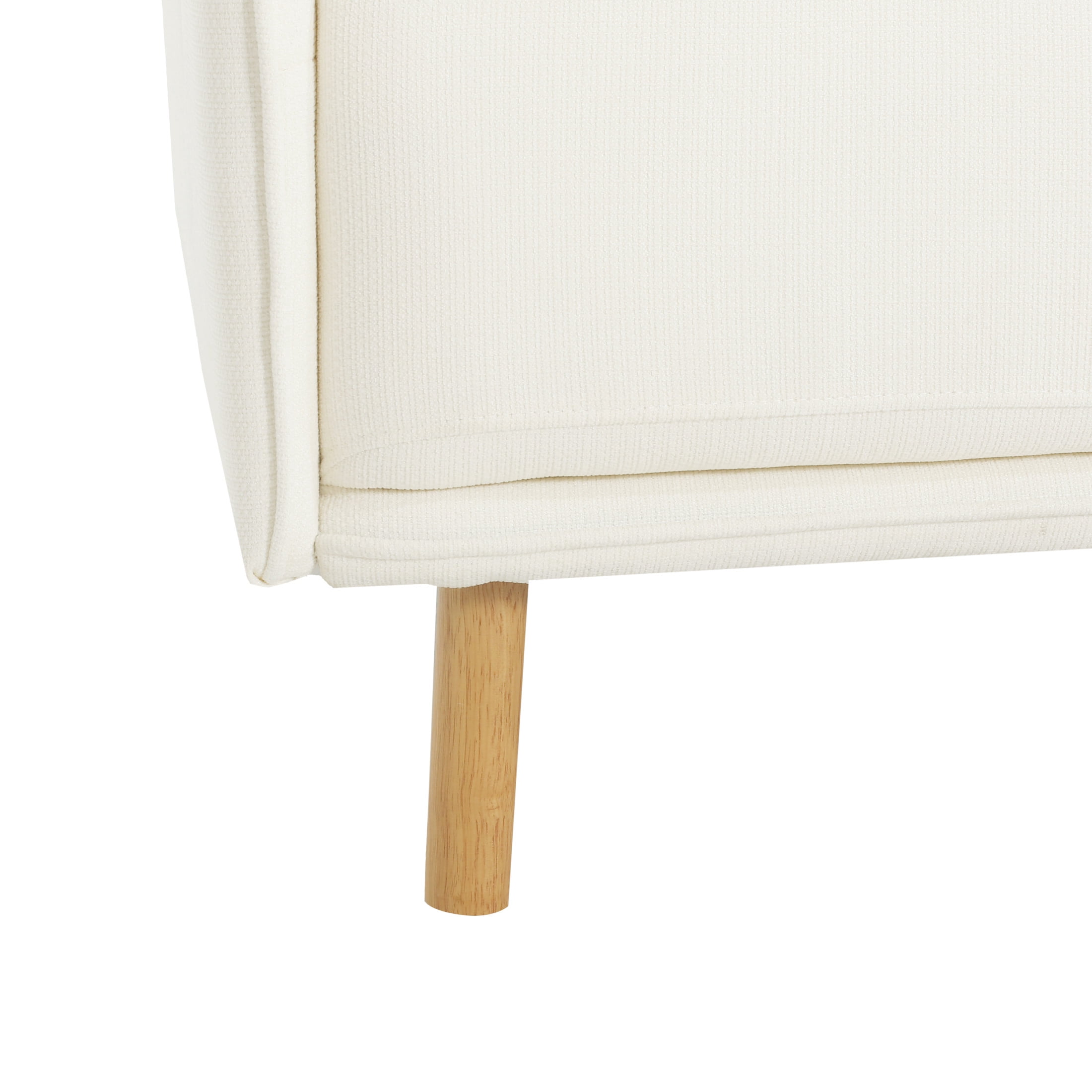 Noble House Modern Upholstered Accent Chair with Sturdy Wooden Legs, Cozy Seating for Living Room, White