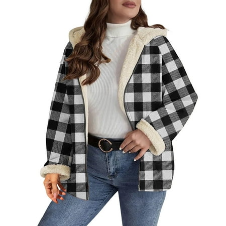 Fleece Lined Zip Up Hoodie Women Pliad Sherpa Warm Jackets Fall Winter Long Sleeve Fuzzy Comfy Coat with Pocket