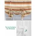 thumbnail image 3 of Brown Orange Tie Up Curtains for Windows 54 Inch Length Balloon Curtains Kitchen Adjustable Balloon Window Shade Farmhouse Abstract Ombre Striped Texture Tie Up Bathroom Curtain Window 42"x54", 3 of 6