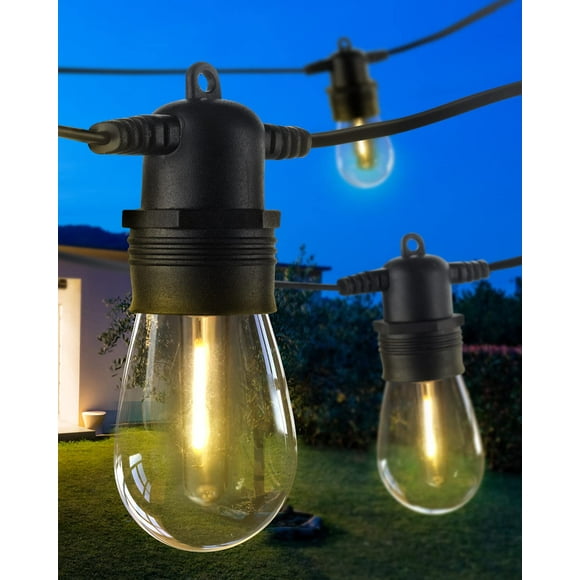DGE Outdoor Long LED String Lights 96FT Patio String Light Shatterproof & Waterproof IP65 18 AWG UL Listed Wire Bright String Light for Patio Backyard Gazebo Porch Wedding Party