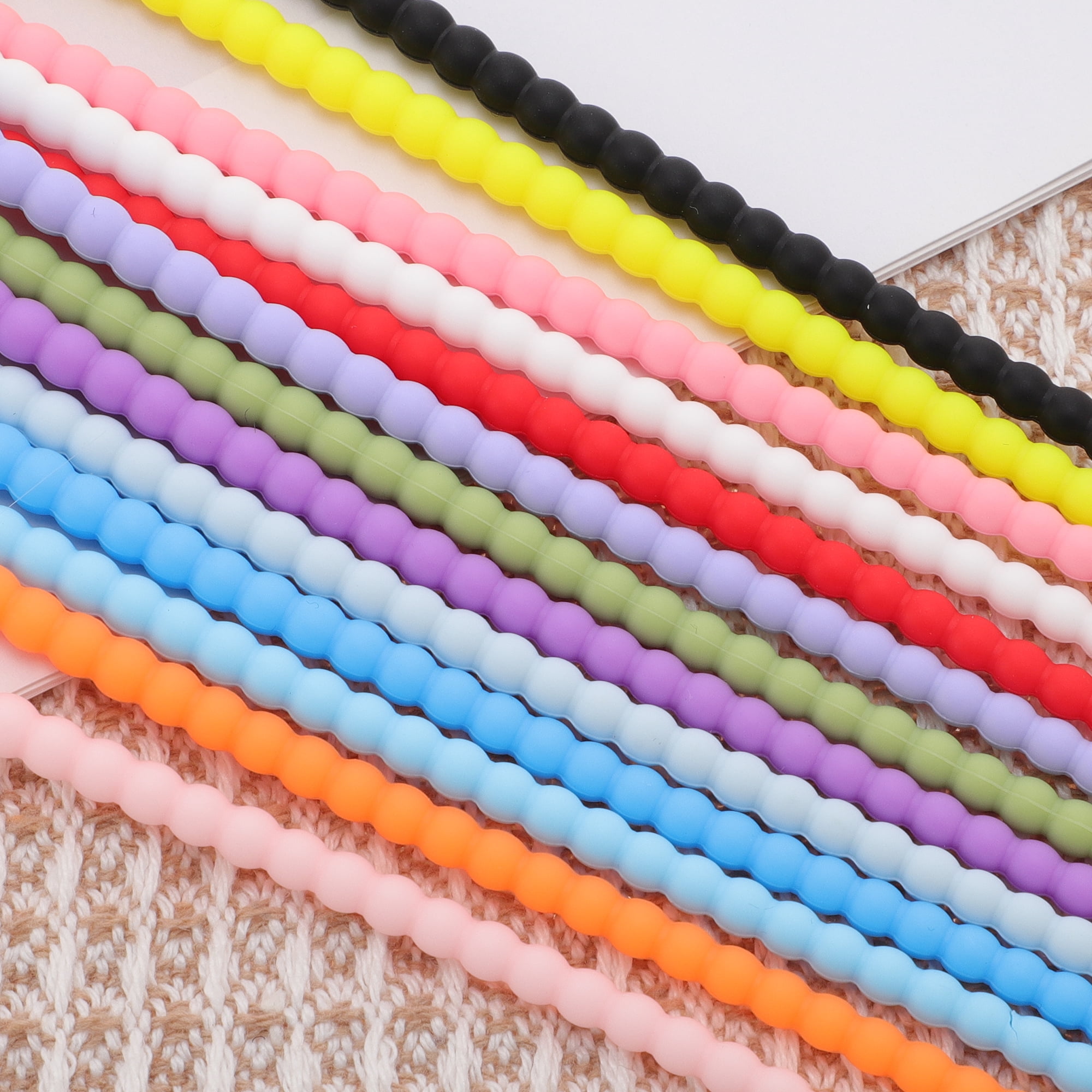 Unique Bargains 10pcs Cord Organizer Silicone Cable Ties Multicolor Black