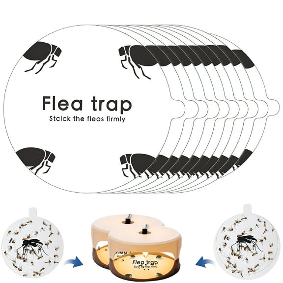 ACDANC Indoor Reusable Flea Trap with Glue Pads Non-Poisonous,2 Bulbs,2 Glue Papers