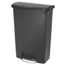Rubbermaid 24 gal Slim Jim Plastic Step-on Commercial Outdoor Trash Can, Black