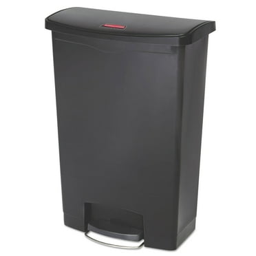 Rubbermaid 24 gal Slim Jim Plastic Step-on Commercial Outdoor Trash Can, Black