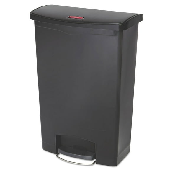 Rubbermaid 24 gal Slim Jim Plastic Step-on Commercial Outdoor Trash Can, Black