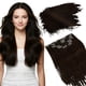 thumbnail image 1 of Ugeat Extensiones de cabello con clip de cabello humano de longitud corta, 16 pulgadas, extensiones de cabello marrón, clip en 7 piezas, 4.23 oz, extensiones de cabello natural con clip, marrón oscuro, 1 of 5
