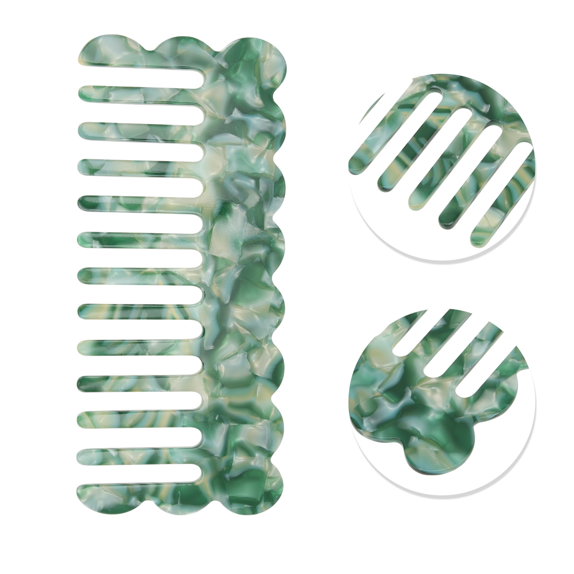 Unique Bargains 1 Pc Stylish  Portable Marble Pattern Hair Comb for All Hair Types Green