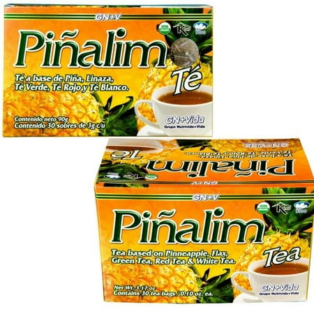 2 PACK Pinalim Pineapple Detox Tea 60 Day Supply Te Pinalim by GN+Vida- 2 Month (Best 3 Day Detox Plan)