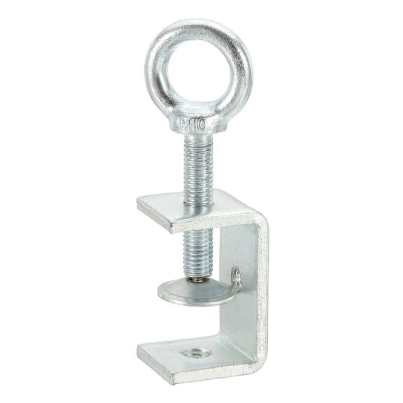 Uxcell304 Stainless Steel C Clamps 55mm Square Mini Tiger Clamp Adjustable Heavy Duty Metal U Clip with Eye Hook Screw for Woodworking Welding Mounting, Silver