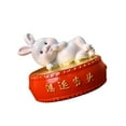 thumbnail image 1 of Lucky Rabbit Statue Money Box Figurines Piggy Bank Home Decor Storage Case for Bedroom 10cmx10cmx9cm, 1 of 9
