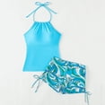 thumbnail image 7 of Halter Tankini Swimsuits for Women Modest Summer Beach Bathing Suits 2 Piece Tankinis Sets with Boyshorts(Blue 2XL), 7 of 7