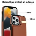 thumbnail image 3 of ELEHOLD Leather Wallet Case for iPhone 14 Plus,Premium Leather Material with Organ Card Slots Holders Full Body Protection Shockproof Anti-Fingerprint Purse Case,Brown, 3 of 7