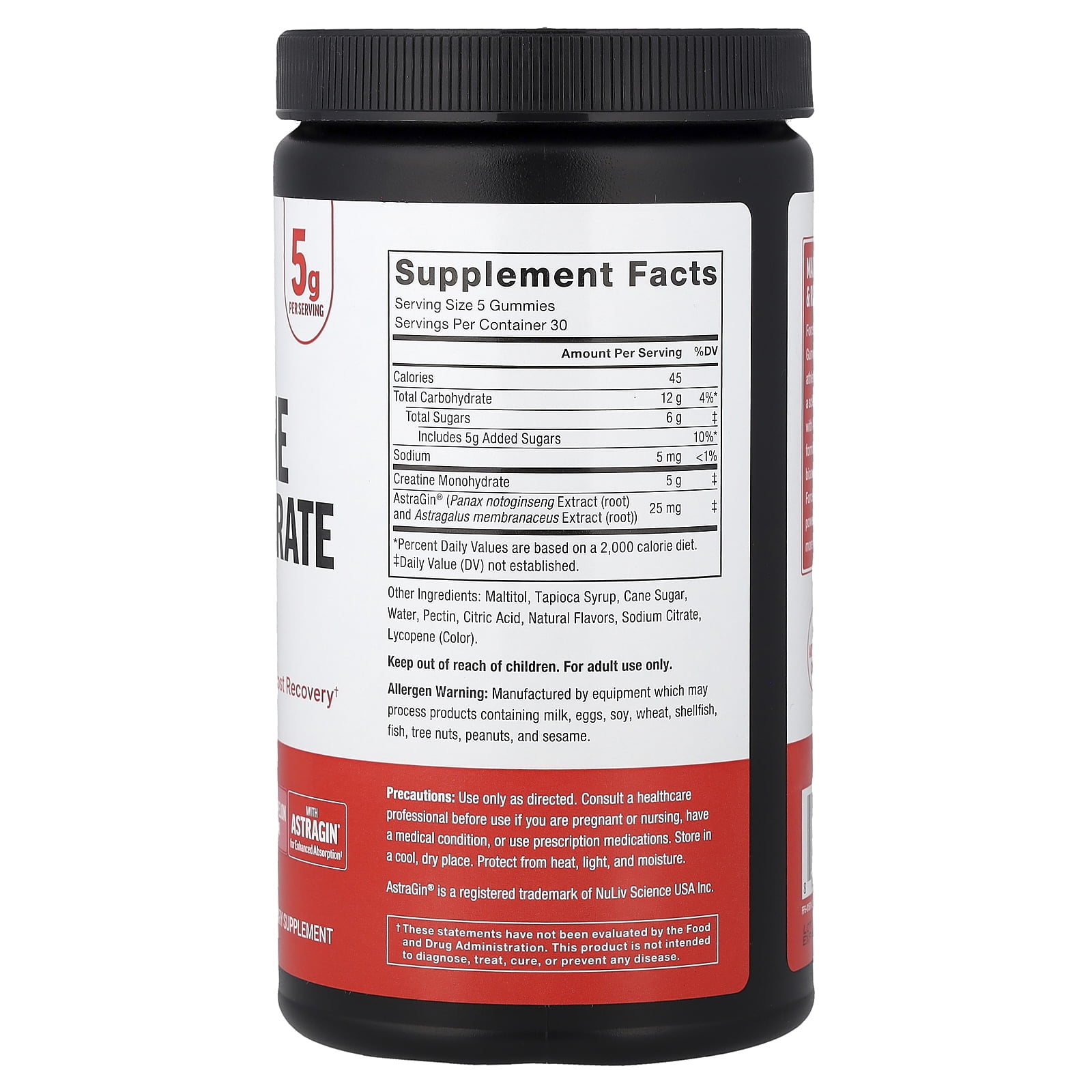 Force Factor Creatine Monohydrate Gummies, Watermelon, 150 Gummies