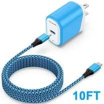 USB C Charger 10ft,AILKIN Usb C to Usb C Cables 10ft PD 20W Power Delivery Type C Charger Fast Charging 10ft Feet USB C Wall Charger Block Adapter Plug,Blue