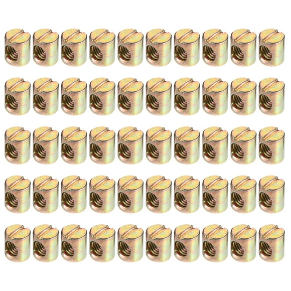Milisten 55pcs Barrel Nuts Cross Dowels Slotted Nuts for Furniture Beds Crib Chairs