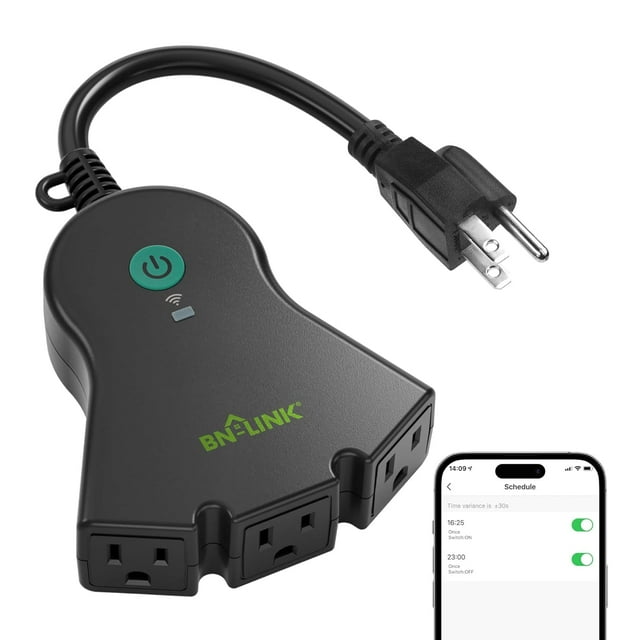 REJODA-Smart WiFi Sortie Extérieure Robuste, Minuterie et Fonction de Compte à Rebours, Pas de Hub Requis pour Lumières Extérieures, Compatible avec Alexa et Google Assistant (Extérieur) Réseau 2.4 GHz Uniquement