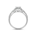 thumbnail image 2 of 14kt White Gold Princess Diamond Halo Bridal Wedding Ring Band Set 1 Cttw, 2 of 4