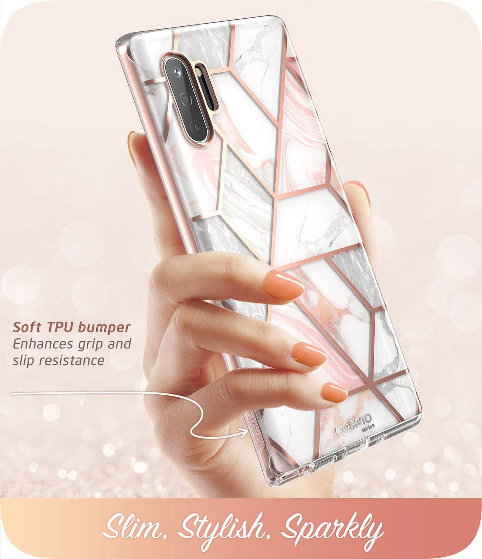 i-Blason Cosmo Series Case Designed for Galaxy Note 10 (2019 Release), Protective Bumper Marble Design Without Built-in Screen Protector(Marble)